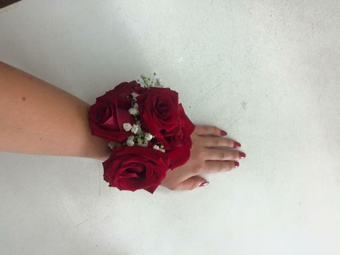 Red rose corsage - caringbahflowersgifts